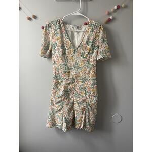 Walter Baker Floral Gauze Raunched Tiered Mini Dress